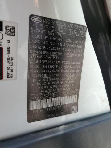 2019 LAND ROVER RANGE ROVE - SALGS2RE3KA547742