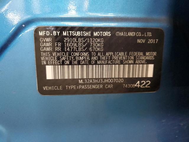 2018 MITSUBISHI MIRAGE ES - ML32A3HJ3JH007020