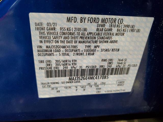 2021 FORD ECOSPORT S - MAJ3S2GE4MC417085