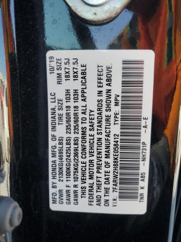 2019 HONDA CR-V EXL - 7FARW2H88KE058412