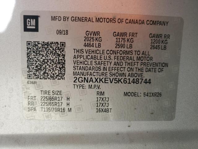 2019 CHEVROLET EQUINOX LT - 2GNAXKEV5K6148744