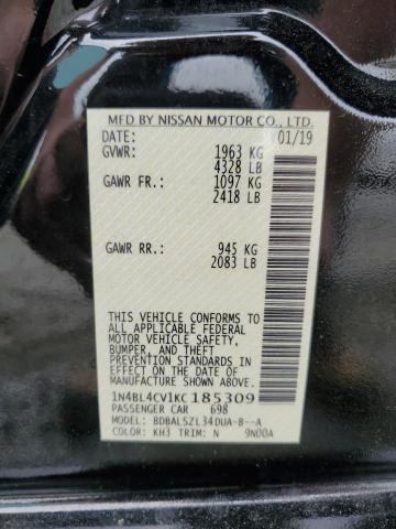 2019 NISSAN ALTIMA SR - 1N4BL4CV1KC185309