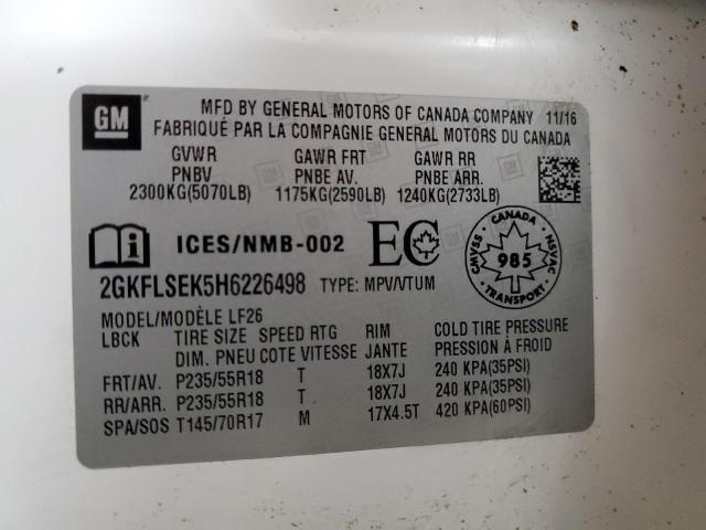 2017 GMC TERRAIN SL 2GKFLSEK5H6226498