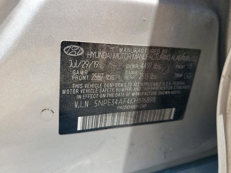 2019 HYUNDAI SONATA LIM 5NPE34AF4KH816898