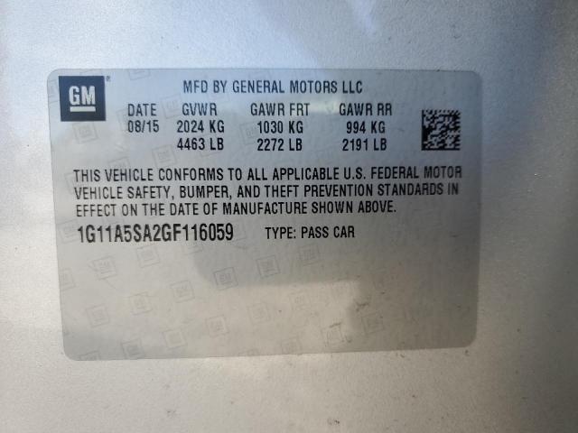 2016 CHEVROLET MALIBU LIM - 1G11A5SA2GF116059