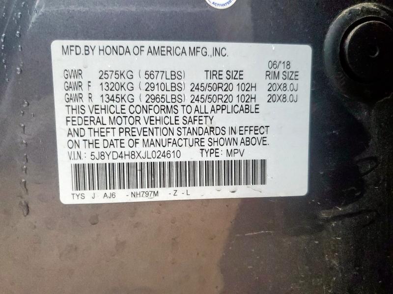 2018 ACURA MDX ADVANC - 5J8YD4H8XJL024610