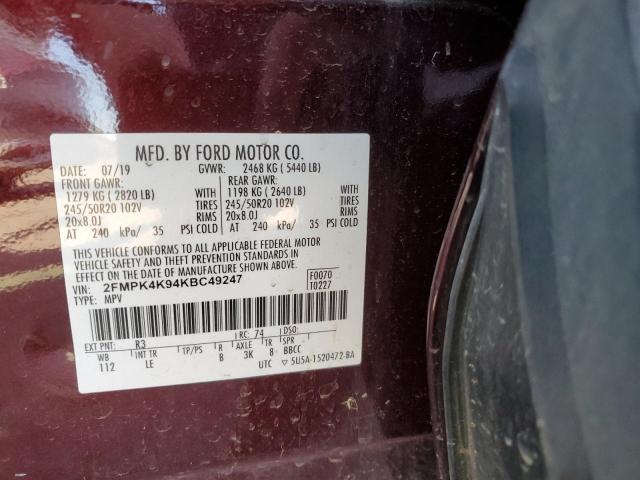 2019 FORD EDGE TITAN - 2FMPK4K94KBC49247