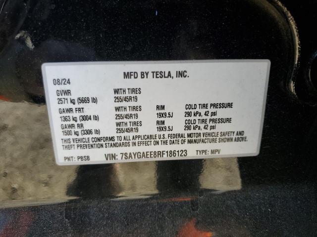 2024 TESLA MODEL Y 7SAYGAEE8RF186123