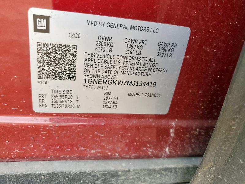 2021 CHEVROLET TRAVERSE L - 1GNERGKW7MJ134419