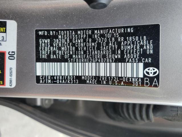 2016 TOYOTA COROLLA L - 5YFBURHE2GP407867