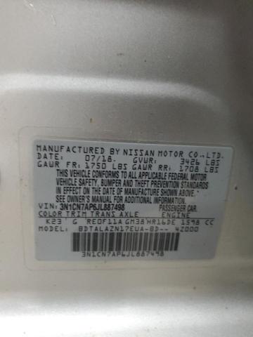 2018 NISSAN VERSA S 3N1CN7AP6JL887498