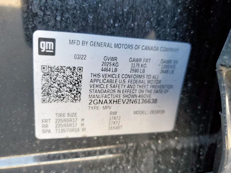 2022 CHEVROLET EQUINOX LS - 2GNAXHEV2N6136638