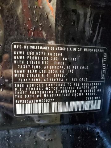 2021 VOLKSWAGEN TIGUAN SE - 3VV2B7AX7MM000377