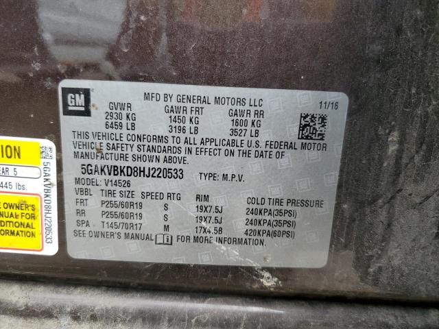 2017 BUICK ENCLAVE 5GAKVBKD8HJ220533