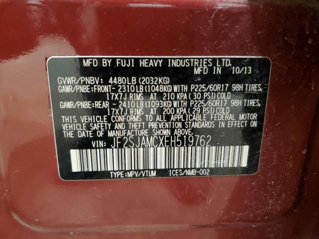 2014 SUBARU FORESTER 2 - JF2SJAMCXEH519762