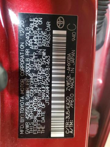 2021 TOYOTA PRIUS PRIM JTDKAMFP2M3181463
