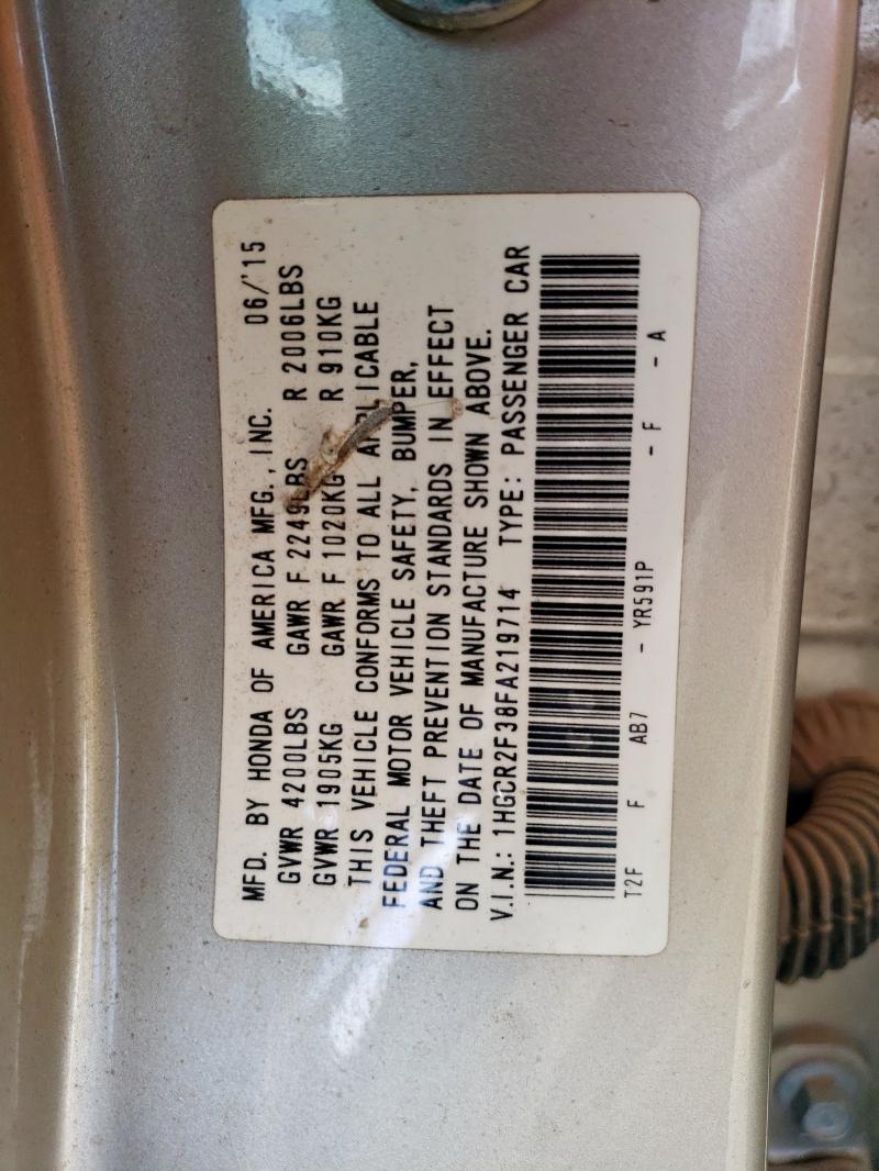 2015 HONDA ACCORD LX - 1HGCR2F38FA219714