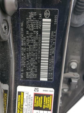2019 TOYOTA CAMRY L - 4T1B11HK2KU826051