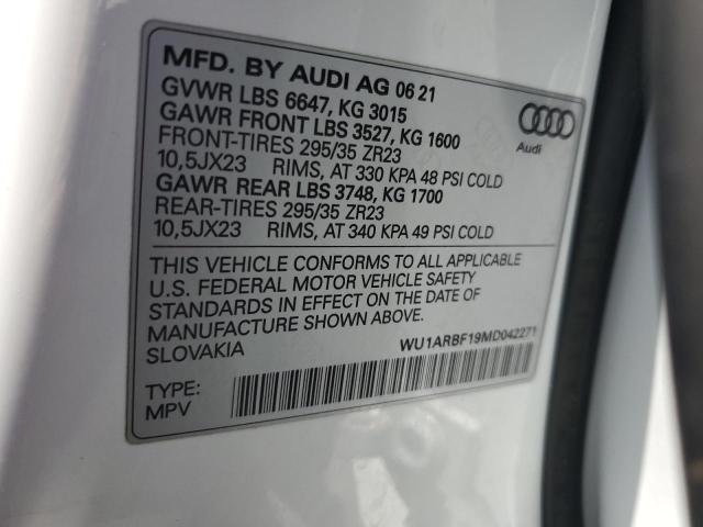 2021 AUDI RS Q8 WU1ARBF19MD042271