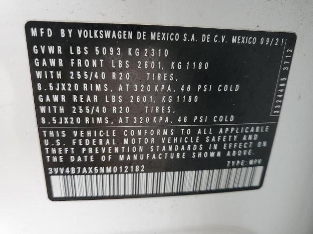 2022 VOLKSWAGEN TIGUAN SEL 3VV4B7AX5NM012182