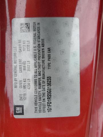 2016 CHEVROLET CAMARO LT 1G1FD1RS5G0136233