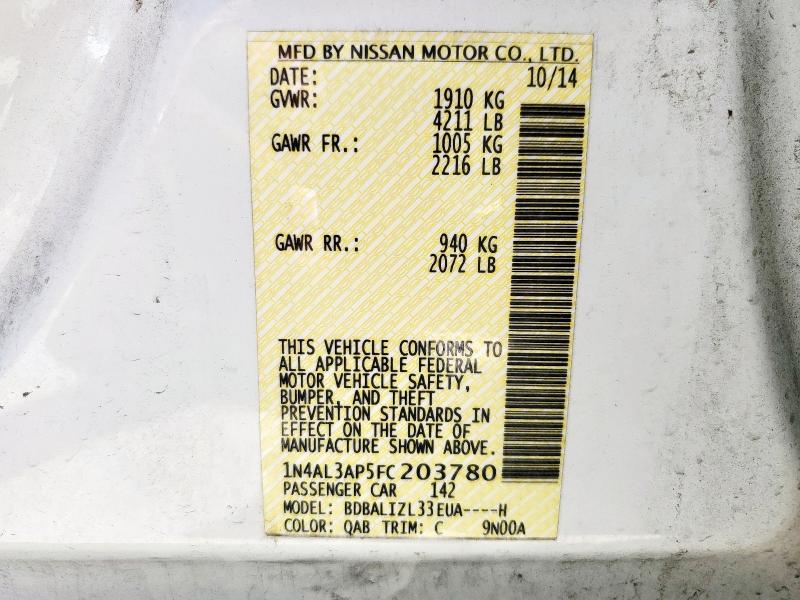 2015 NISSAN ALTIMA 2.5 - 1N4AL3AP5FC203780
