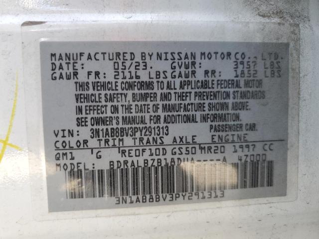 2023 NISSAN SENTRA S 3N1AB8BV3PY291313