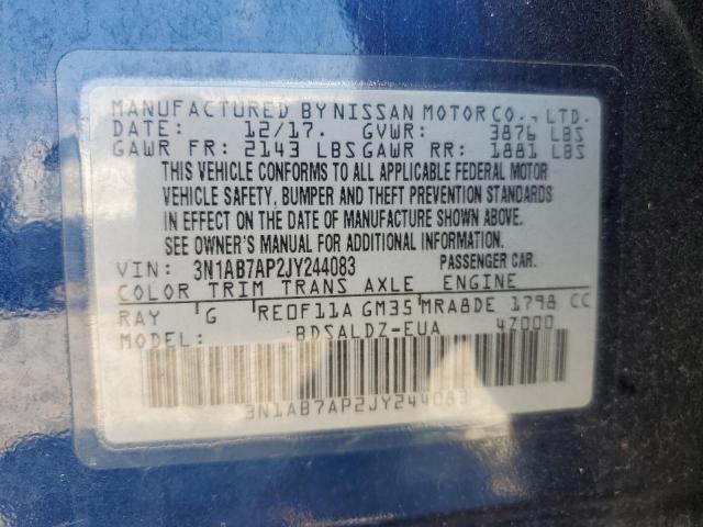 2018 NISSAN SENTRA S - 3N1AB7AP2JY244083