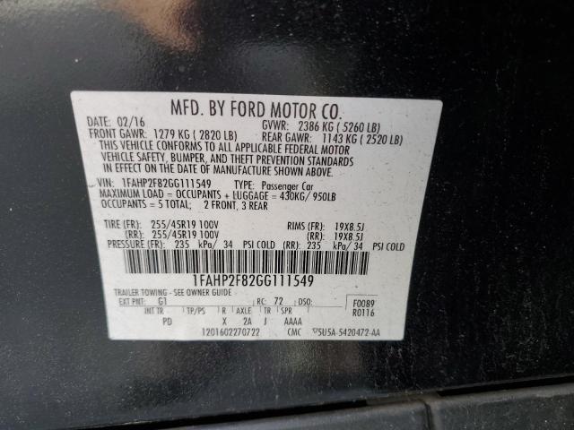 2016 FORD TAURUS LIM - 1FAHP2F82GG111549
