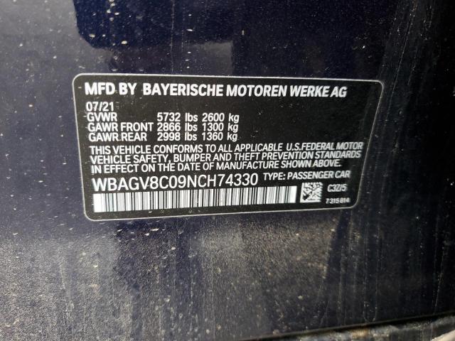 2022 BMW M850XI WBAGV8C09NCH74330