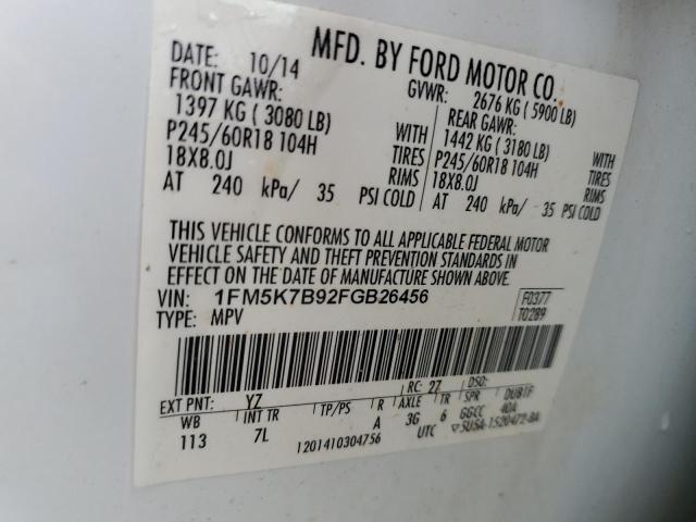 2015 FORD EXPLORER - 1FM5K7B92FGB26456