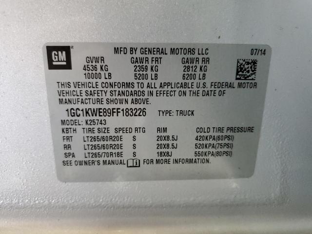 2015 CHEVROLET SILVERADO - 1GC1KWE89FF183226