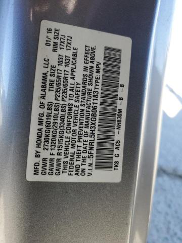 2016 HONDA ODYSSEY SE 5FNRL5H3XGB061183