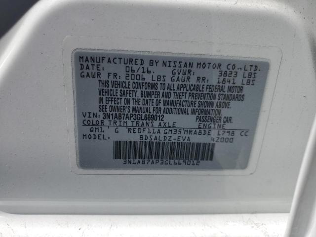 2016 NISSAN SENTRA S - 3N1AB7AP3GL669012