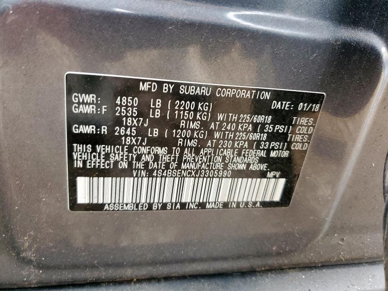 2018 SUBARU OUTBACK 3. #3284375013