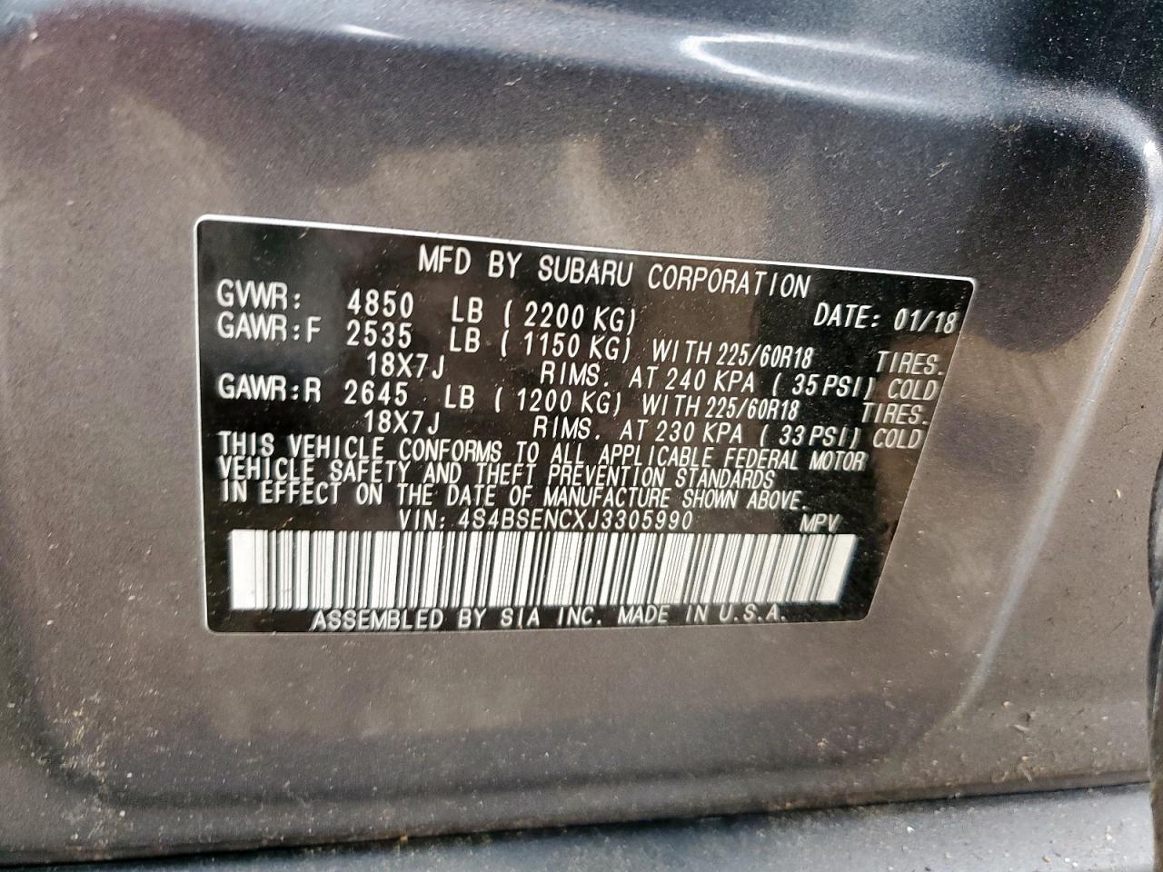 SUBARU OUTBACK 3.6R LIMITED