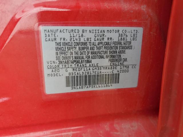 2019 NISSAN SENTRA S - 3N1AB7AP5KL611864