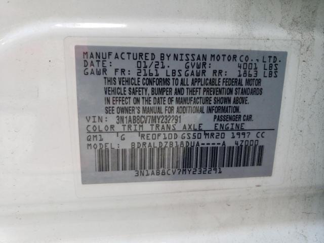 2021 NISSAN SENTRA SV 3N1AB8CV7MY232291