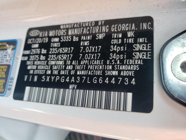 2020 KIA SORENTO L - 5XYPG4A37LG644734