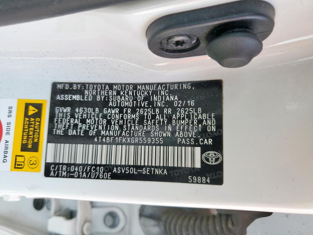 2016 TOYOTA CAMRY LE - 4T4BF1FKXGR559355