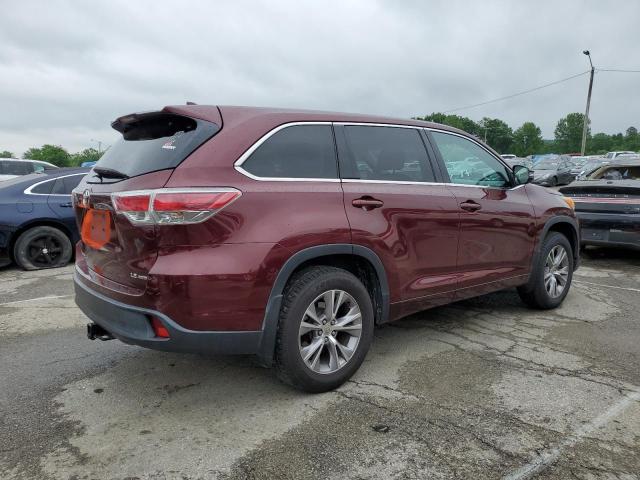Vin: 5tdbkrfh1es022503, lot: 57419365, toyota highlander le 20143