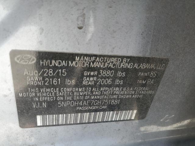 2016 HYUNDAI ELANTRA SE - 5NPDH4AE7GH751881