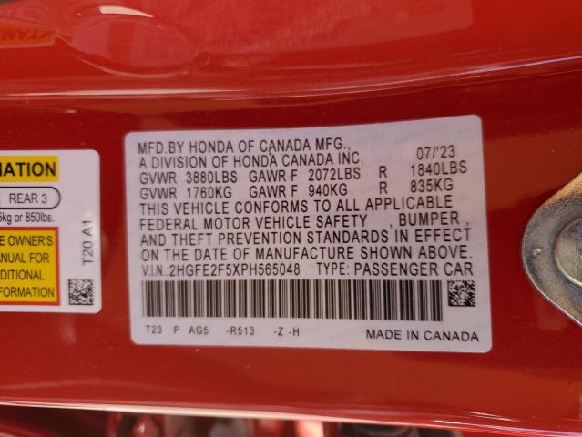 2023 HONDA CIVIC SPOR - 2HGFE2F5XPH565048