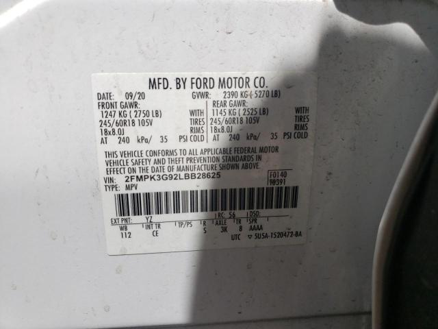 2020 FORD EDGE SE 2FMPK3G92LBB28625