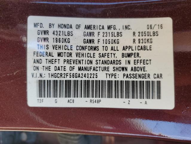 2016 HONDA ACCORD SPO #3292464703