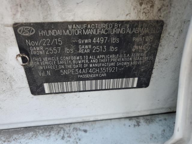 2016 HYUNDAI SONATA SPO 5NPE34AF4GH351921