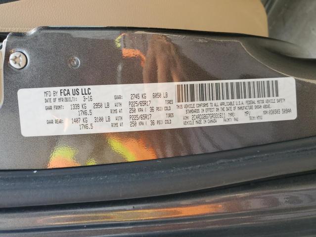 2016 DODGE GRAND CARA 2C4RDGBG7GR331611