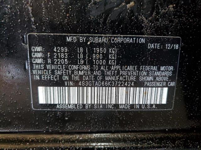 2019 SUBARU IMPREZA PR 4S3GTAD66K3722424