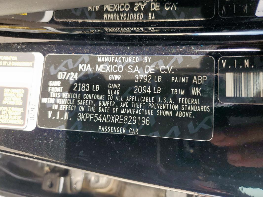 2024 KIA FORTE GT L 3KPF54ADXRE829196