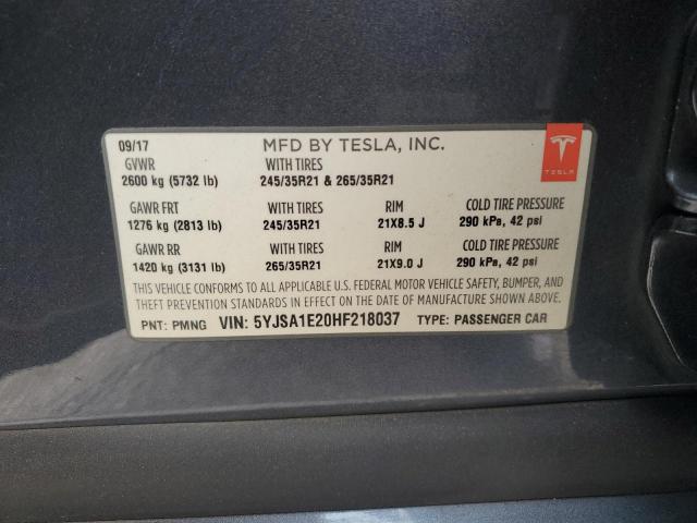 2017 TESLA MODEL S 5YJSA1E20HF218037